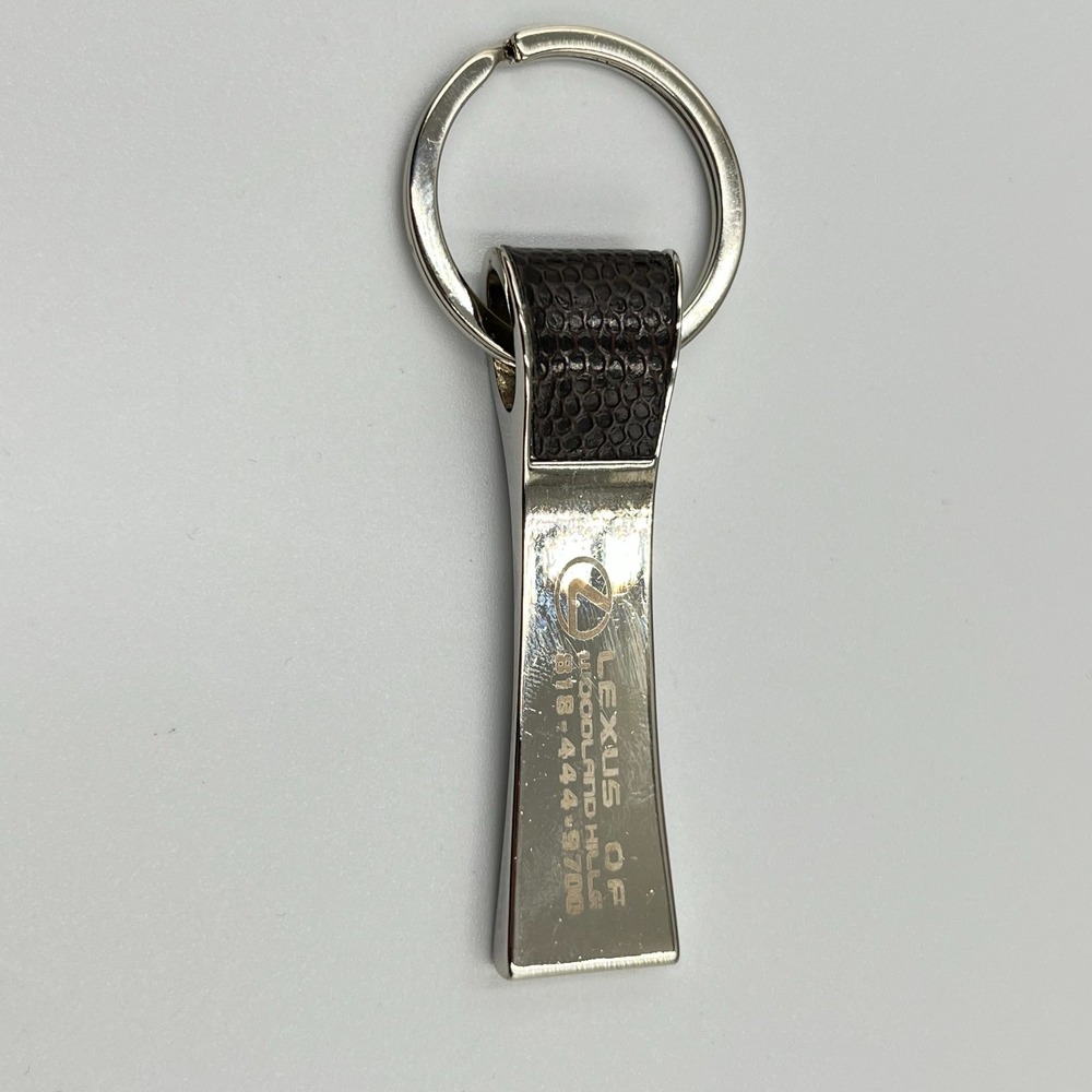 Lexus of Woodland Hills Executive Keychain Silver Tone Faux Snakeskin Leather